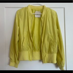 Amazing Anthropologie neon bomber jacket